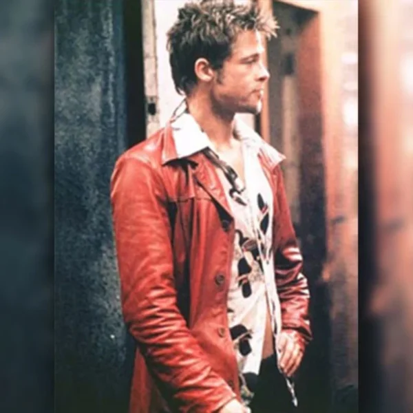 Tyler Durden Fight Club (FC) Red Leather Coat - Image 2